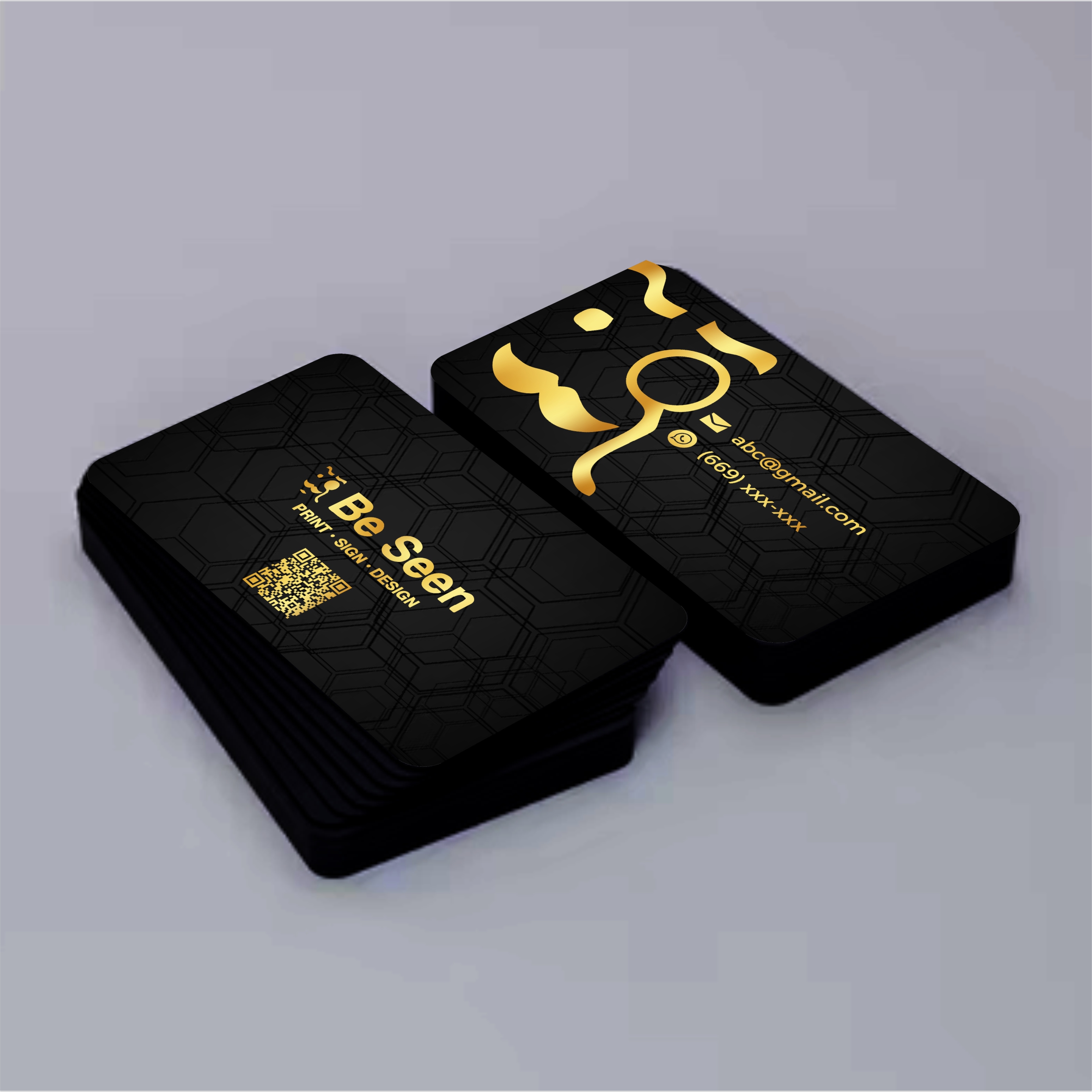 Luxury foil-stamped business cards with metallic accents for high-end real estate professionals